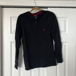 Ralph Lauren Black Waffle Knit Long Sleeve